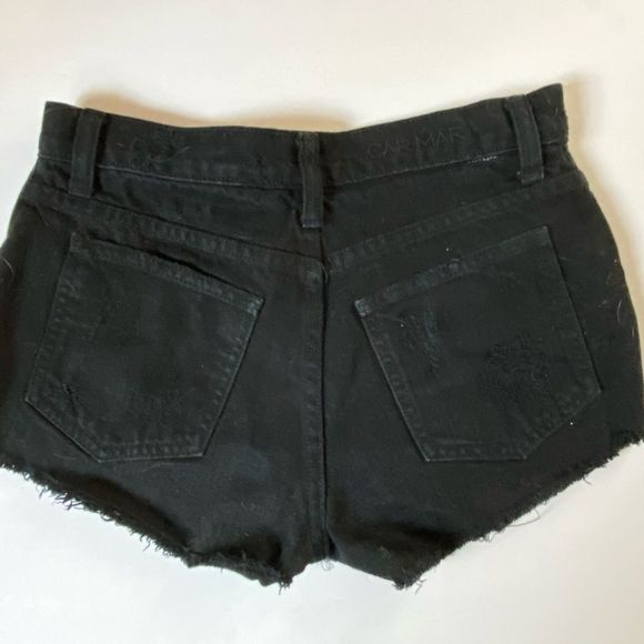 CarMar Destroyed Denim Shorts Black - Picture 5 of 7